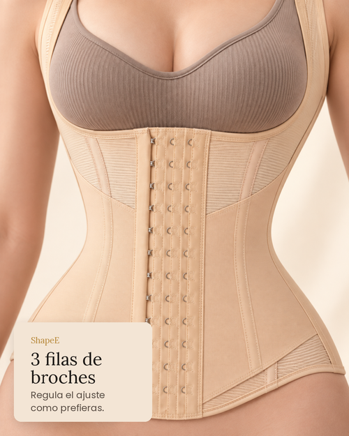 3 filas de broches para regular el ajuste - faja ShapeE Corsé Clásico